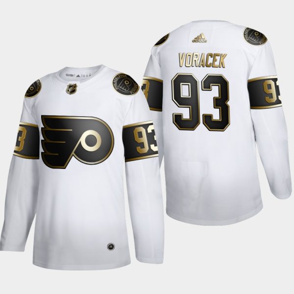 Herren Philadelphia Flyers Eishockey Trikot Jakub Voracek #93 Golden Edition Weiß Authentic